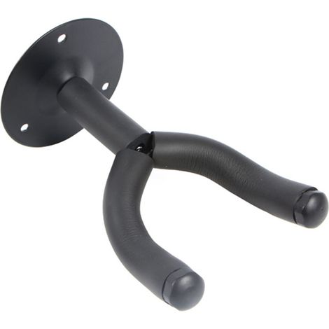 Quatre crochets muraux pour guitares, compatibles avec les guitares acoustiques, électriques, basses et autres instruments. En métal, ronds et noirs, accessoire universel pour instruments de musique. (1/5)