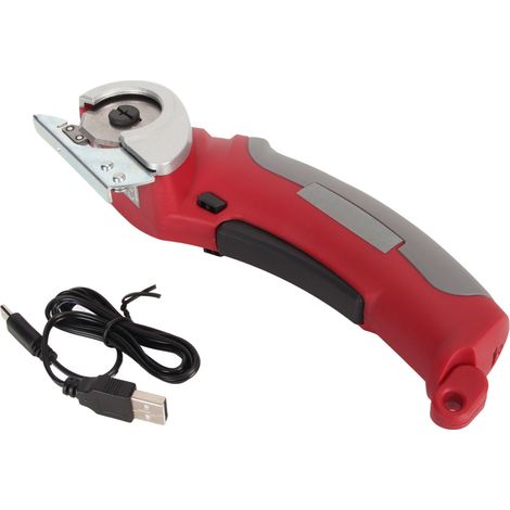 Ciseaux électriques sans fil lame octogonale poignée ergonomique 2000mAh recharge USB machine de coupe tissu cuir (1/5)