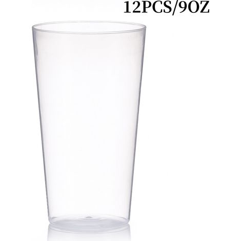 Verre En Plastique - 9 Oz - Transparent - Sans BPA - Lavable En Lave-Vaisselle - Pour Intérieur Et Extérieur - Lot De 12 (1/5)