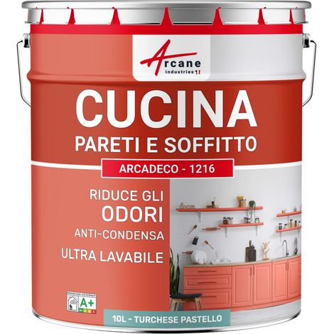 Pittura cucina lavabile, parete e soffitto: ARCADECO - 1216 - 10 L Turchese Pastello - RAL 6034 - ARCANE INDUSTRIES (1/5)
