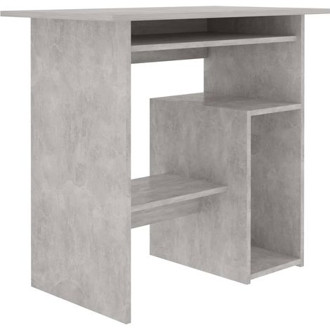 Bureau table poste de travail meuble d'ordinateur informatique étude 80 x 45 x 74 cm bois d’ingénierie gris