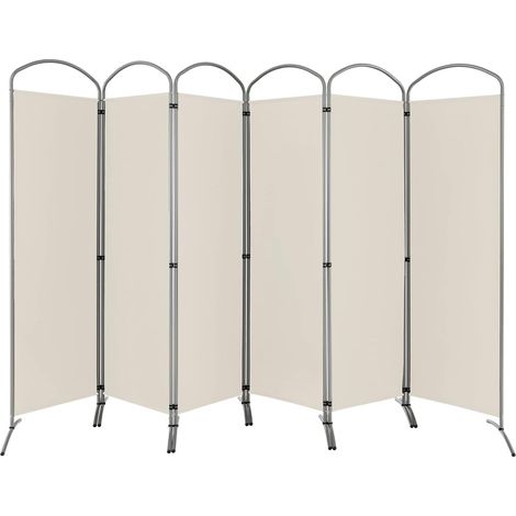 COSTWAY Biombo Separador Plegable de 6 Paneles, Separador de Habitación, Pantalla de Tela Independiente, Partición de Habitación, Partición Portátil para Hogar Oficina (331x188 cm, Blanco) (1/5)