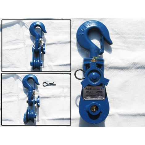 Snatch Block with Shackle 2T 3" (Swivel Heavy Duty Lifting 2 Ton 3 Inch) (1/2)