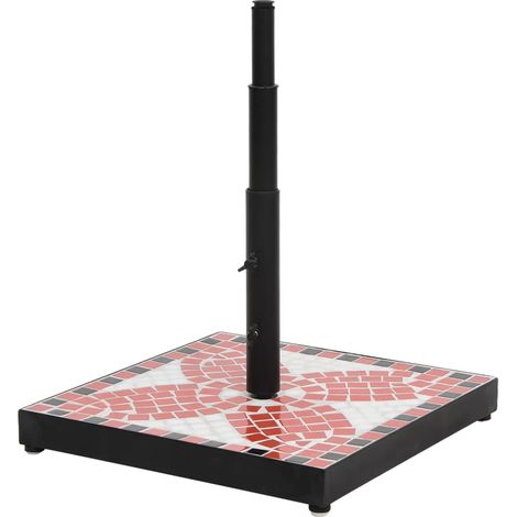 Base de parasol, Support parasol Robuste de Qualité, terre cuite et blanc carré 12 kg OIB8637E (1/4)
