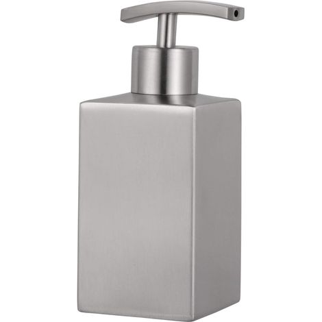 Dispensador de jabón de encimera para champú y loción de manos, acero inoxidable, capacidad recargable