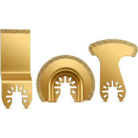 Lot de 3 Lames de Scie Oscillante Diamantée, Lame Outil Multifonction pour Carrelage, Ciment, Béton et Maçonnerie, Accessoires Multitool Universels pour Nettoyage de Joints (1/5)