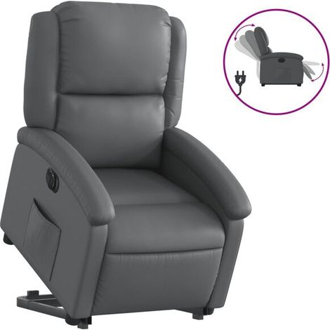 Fauteuil inclinable électrique en similicuir gris (1/5)