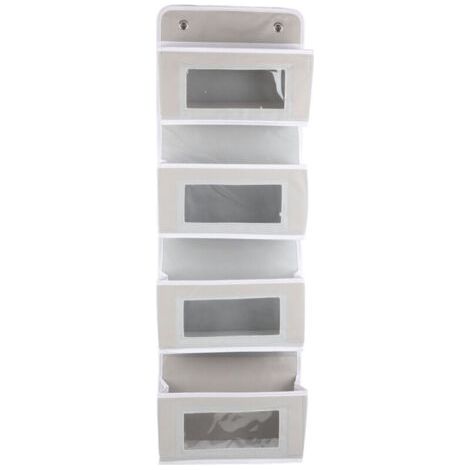 Pair Organisateur de porte à 4 niveaux avec crochets larges et robustes, en tissu non tissé, idéal pour la salle de bain, le bureau ou une chambre d'étudiant (gris).