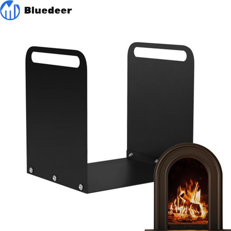 Kaminholzregal 36 – 5 x 30 x 36 cm Brennholzregal mit Griffe – Feuerholzregal für Outdoor – Indoor – bis 30 kg – Stahl – Schwarz (1/5)