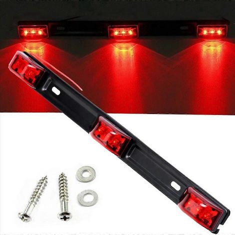 Bandeau de feu arrière pour remorque, 14,2 pouces, avec support (1/4)