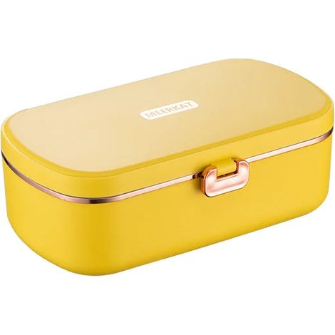 Boîte à lunch électrique chauffante (jaune) 900 ml, portable, maintient les aliments au chaud, idéale pour le bureau, 220 V (1/5)