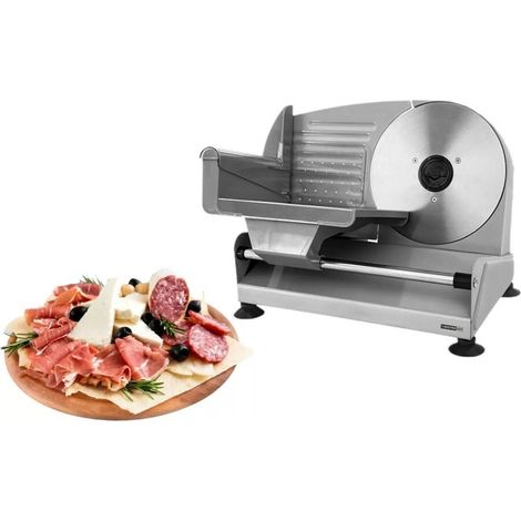 TrAdE Shop Traesio - Affettatrice Elettrica 200w Affetta Taglia Salumi Pane Formaggio Lama 19cm Casa In Acciaio - (1/5)