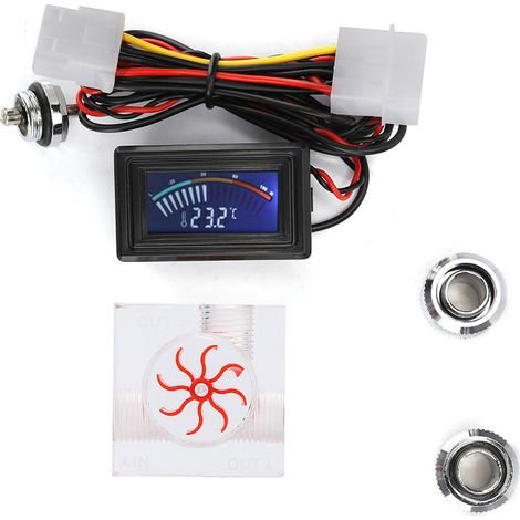 Thermomètre et débitmètre pour circuit de refroidissement liquide PC - Accessoire pour tubes et raccords (1/5)