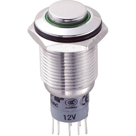 TRU COMPONENTS 701885 LAS2GQH-22ZE/G/12V/S/P Interruttore antivandalo 250 V/AC 3 A 2 x On / On Permanente Verde 1 pz. (1/3)