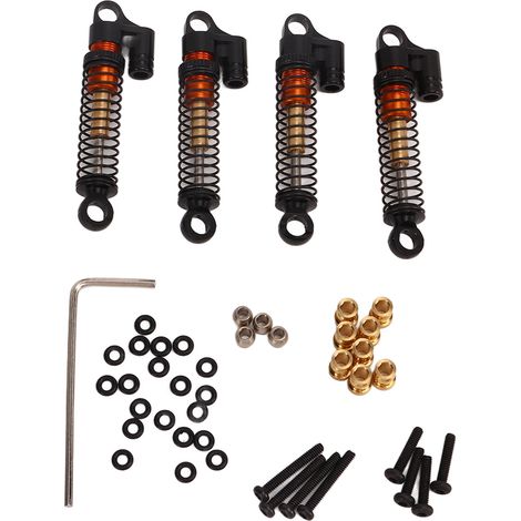 Amortisseur RC en Alliage d'Aluminium CNC Haute Élasticité pour Voiture Tout-Terrain FMS FCX24 1/18 1/24 Noir (1/5)