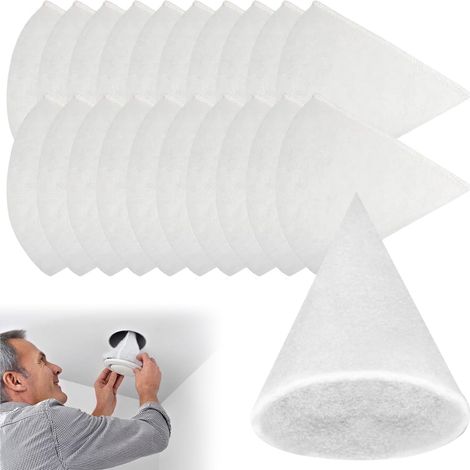 Pack of 25 Aeration Filters G4, Conical Filter DN 125 for Zehnder Maico Pluggit Wolf Helios, Replacement Filtration for Exhaust Disc Valves Length 180 mm Thickness 8 mm (1/5)