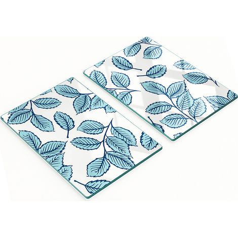 Tablas de cocina de vidrio templado con gráficos, 2 piezas, hojas, 2x40x52 cm (1/5)