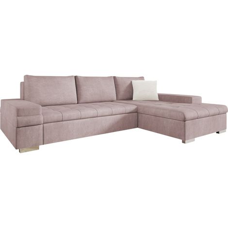 Sofá rinconero Comfivo Olivetum III, Zoya 03 + Mokka 03, Función de descanso, Almacenaje, 274x182x83cm, 0