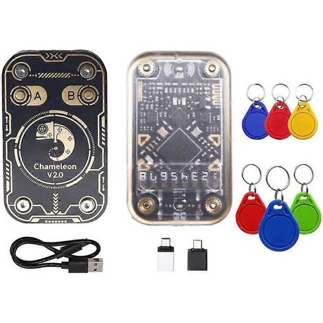Chameleon V2.0 RFID-Chip-Lesegerät-Emulator + 3x UID/CUID 125 kHz 13,56 MHz Schlüsselanhänger, Kartendekodierung, Chameleon NFC-Duplikator (1/5)