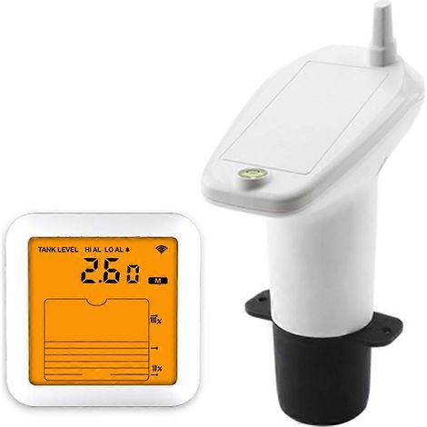 Indicateur de niveau de liquide à ultrasons pour réservoir d'eau avec capteur de température, affichage de l'heure et alarme (1/5)