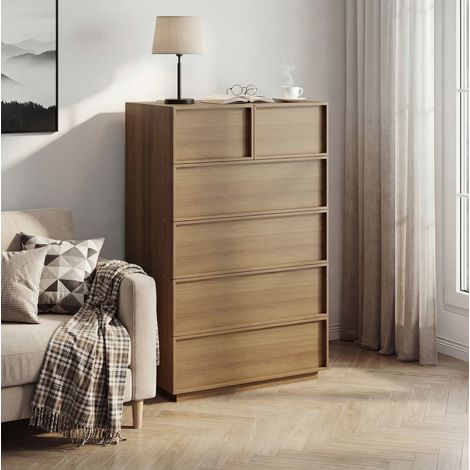 Cómoda de 6 cajones de madera 80x48x127 cm OKMYHOME (1/5)