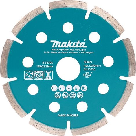 Makita - Disco da taglio diamantato per materiali duri 125x22,2 mm B-53796 (1/2)
