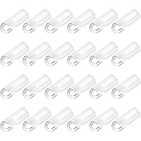 Crochets pour Embouts de Baguettes de Stores Vénitiens, 24 Pièces en PVC Transparent, Accessoires Universels pour Tringles à Rideaux, Remplacement Facile pour Stores en Plastique, (1/5)