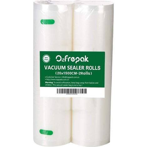 2 Rouleaux Alimentaires Sous Vide 20x1500cm Sans BPA LFGB (1/5)