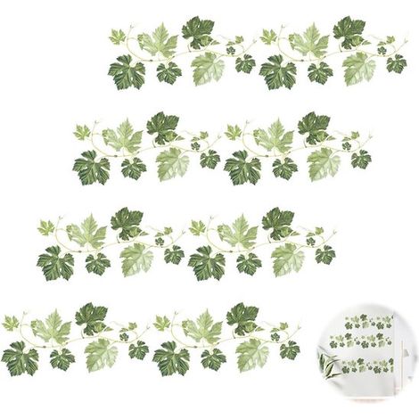 4 pegatinas de pared con diseño de hojas,plantas verdes y enredaderas colgantes para decoración de pared en oficinas (1/5)