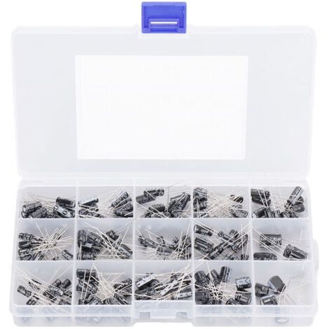 215 Pièces Kit Condensateurs Électrolytiques 0.1uF‑330uF Aluminium 15 Valeurs pour Ampli Audio et Circuits Électroniques (1/5)