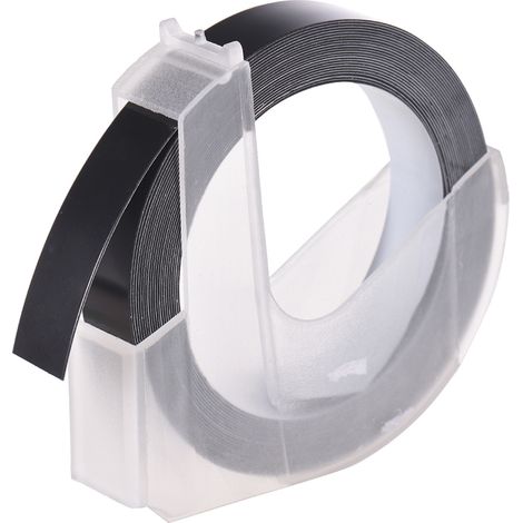 Ruban d'étiquettes à embossage plastique 3D recharge pour étiqueteuse DYMO 12965 1610 9mm x 3m 1 rouleau noir