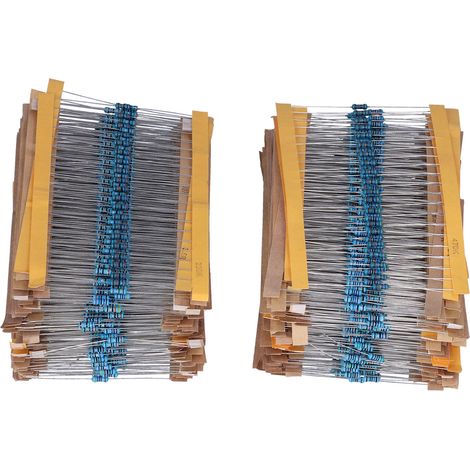 Kit d'assortiment de résistances, 2600 pièces, Film métallique 1RΩ-3MΩ 1/4W, accessoires électroniques de résistance (1/5)