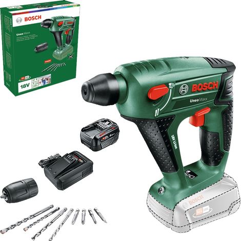 Bosch 060395230C 18v Rotary SDS Hammer Drill UNEO Maxx + Chuck 4AH Battery Kit (1/5)