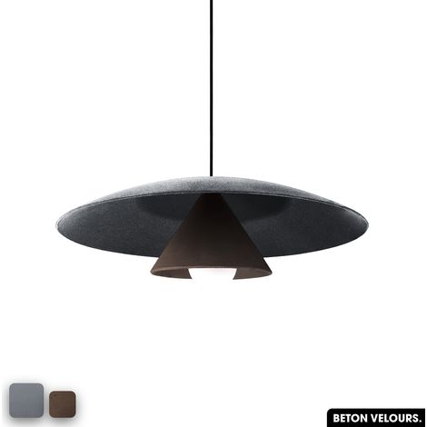 Lampe de suspension en béton velours - OLEMI VELVET CONCRETE GRIS - CHOCOLAT (1/3)