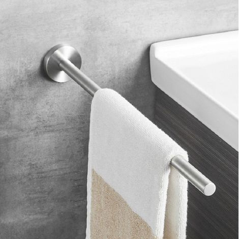 Porte Serviette Salle de Bain, Porte Serviettes Murale pour Salle de Bain Ou Cuisine, Auto-Adhésif Porte Serviette Noir en Acier Inoxydable 40cm (Unique) (1/5)