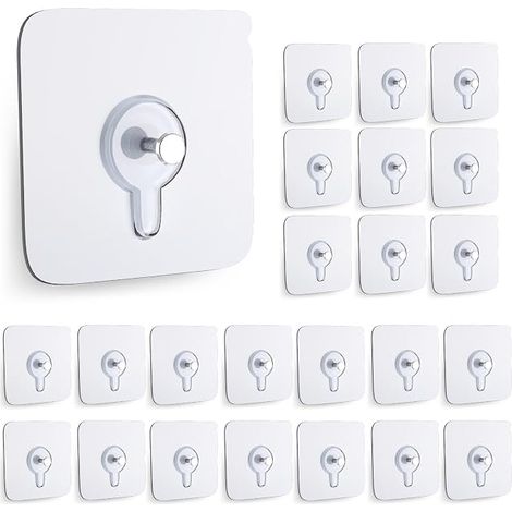 100 nagelfreie Haken, selbstklebende Wandhaken, geeignet für Küchen, Badezimmer, Wohnungen und Büros. (1/5)