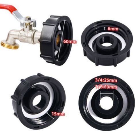 Robinet IBC - Filetage S60X6 - Pour Réservoirs De 1000 L - Vanne À Boisseau Sphérique En Laiton - 1 Pièce (1/4)