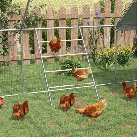 Percha para gallinas de 4 barras, 139,7 x 85,73 cm, acero/madera OKMYHOME (1/5)