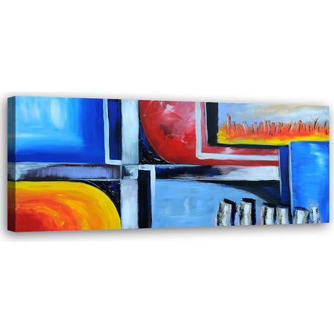 Tableau déco Abstrait Coloré comme peint 90x30 (1/5)