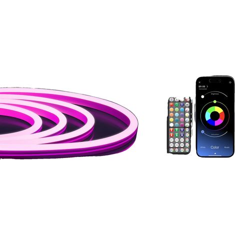 Lumières en corde néon LED, étanches, contrôle intelligent, 5m (1/2)