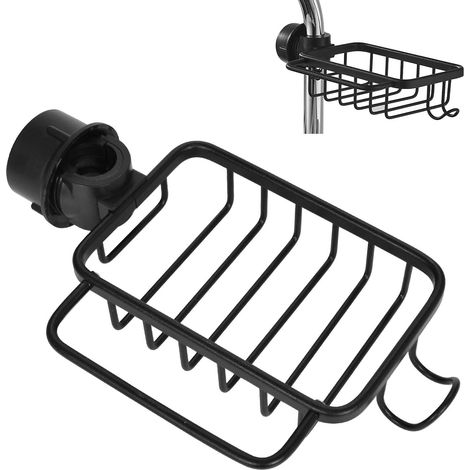 Porte Éponge Robinet - Support Rangement Sans Perçage - Pour Éponges Savon Accessoires Cuisine Salle De Bain - 1 Pièce (1/5)