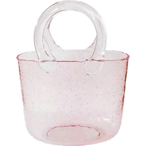 Vase Bulle en Verre Transparent Portable Rose Clair pour Fleurs et Plantes Aquatiques