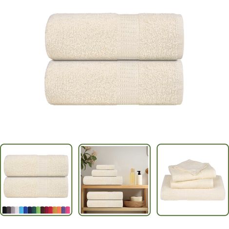 Baumwollhandtuch - Waschtücher FROGN 2 Stk. Creme 30x30 cm 360 g/m² (1/5)