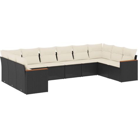 Maison Exclusive - Set de sofás de jardín 10 pzas cojines ratán s