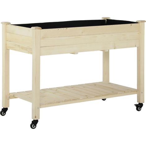 Estantería de madera, 118 x 55 x 83 cm, para exteriores, 3 baldas, soporta hasta 100 kg, requiere montaje. (1/5)