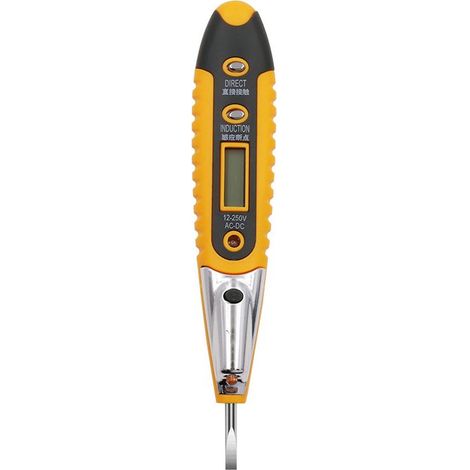Test Pencil AC DC 12-250V Testeur Tournevis électrique Écran LCD Détecteur de tension Stylo de test Outils d'électricien vert (1/3)