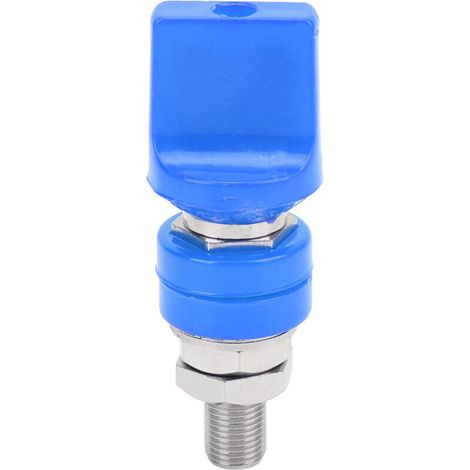 Connecteur de borne à vis M10 pour courant fort 100A, compatible fiche banane 4mm, bleu (1/5)