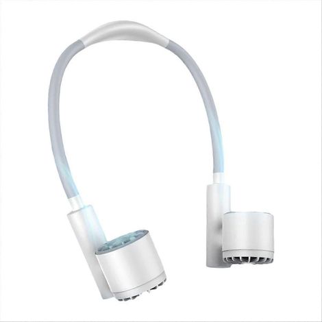 Tragbarer Ventilator zum Umhängen, USB-aufladbar, Mini-Hängeventilator für Reisen und Sport, 3 Geschwindigkeitsstufen. (1/5)