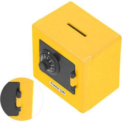 Mini tirelire Étui de Rangement d'Argent Enfants Coffre-fort de Simulation Tirelire d'Argent à jeux d'activite Jaune (1/4)