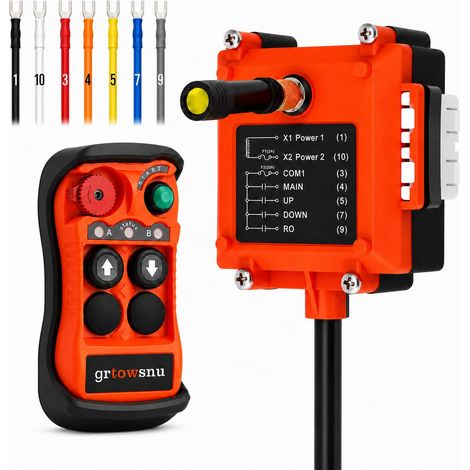 Q200 Télécommande Sans Fil 12-24V 2 Canaux pour Treuil Grue Benne (1/5)